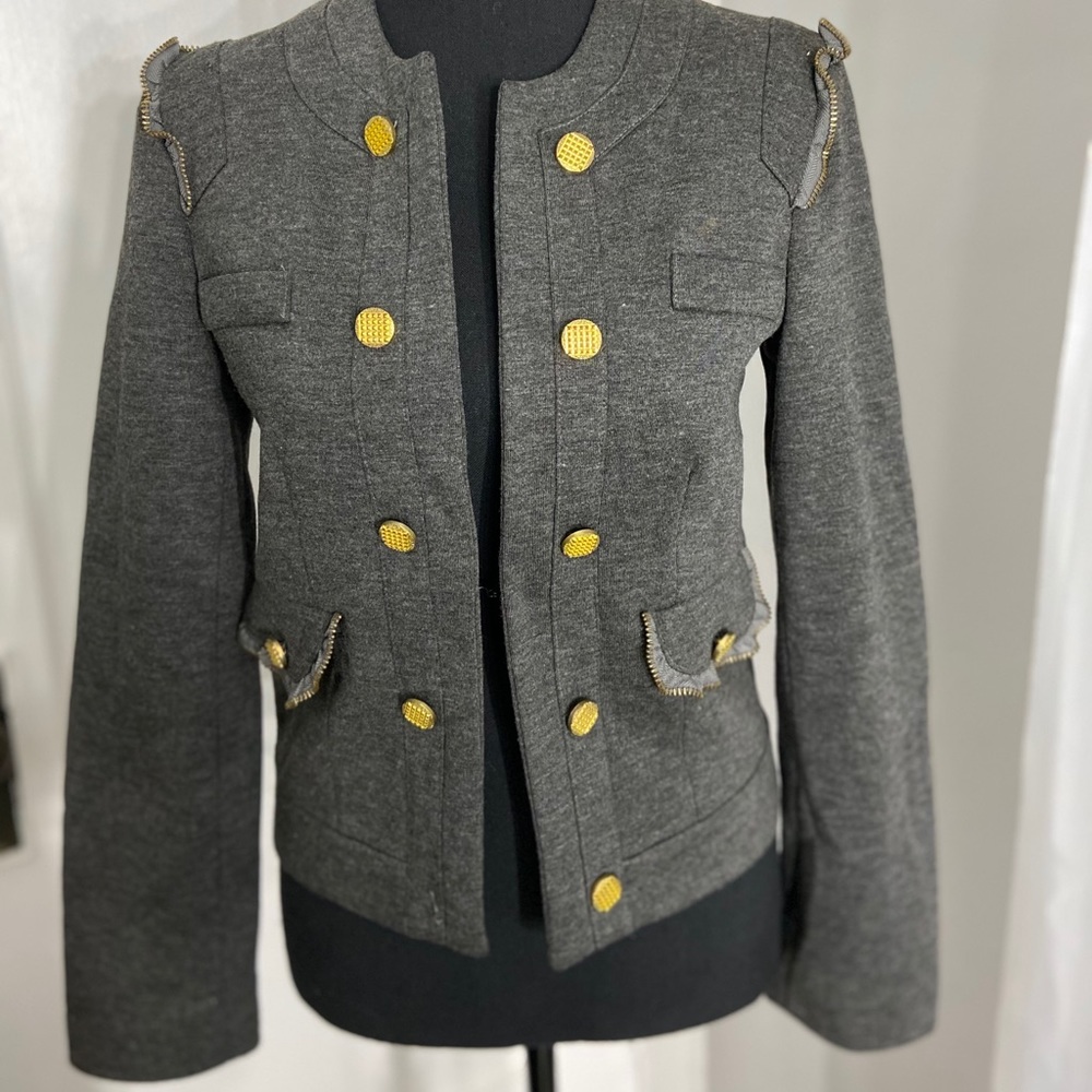 Gray Jacket With Gold Detail